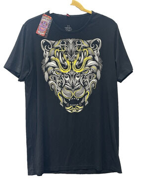 Ay Guey Graphic (Jaguar) Shirt Men’s Black Short Sleeves Tee Shirt Size L NWT